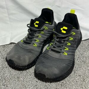 Charly Mens Falcon Breathable Sneakers Oxford Lime Grey Black Size 8.5